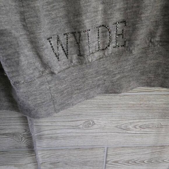 Thomas Wylde Cashmere Sweater Womens SZ  S Rhinstones - Picture 3 of 8